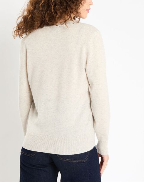 Pull 100% Cachemire Zocon col V gris clair