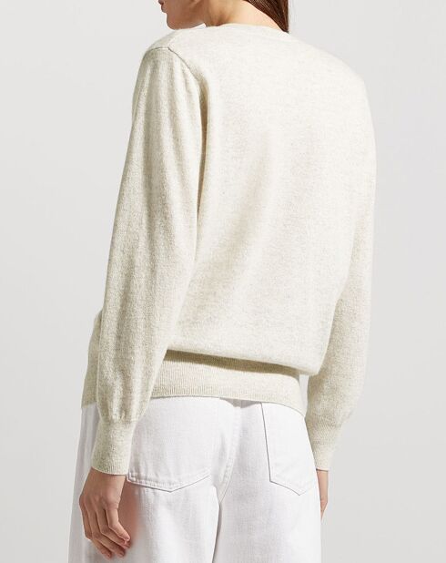 Pull 100% Cachemire Zocon col V gris clair