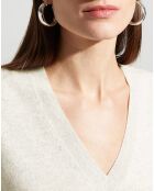 Pull 100% Cachemire Zocon col V gris clair
