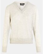 Pull 100% Cachemire Zocon col V gris clair