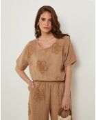 T-Shirt 100% Lin Sandra camel