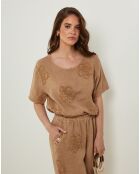 T-Shirt 100% Lin Sandra camel