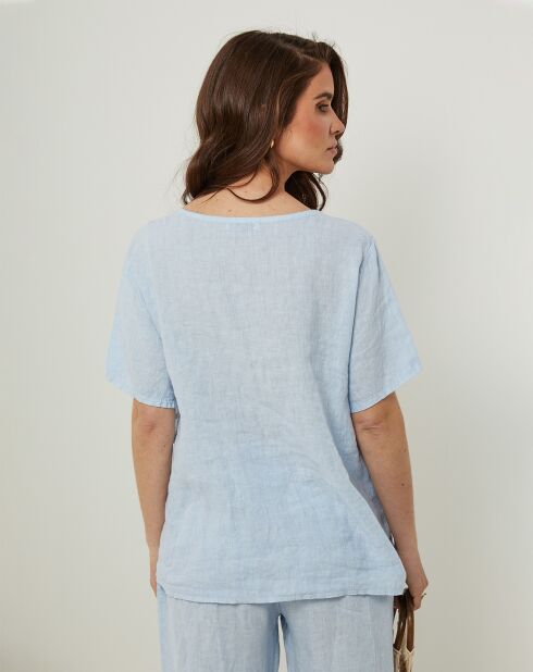 T-Shirt 100% Lin Sandra marine
