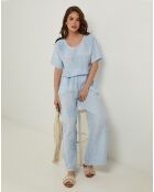 T-Shirt 100% Lin Sandra marine