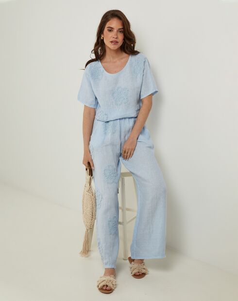 T-Shirt 100% Lin Sandra marine