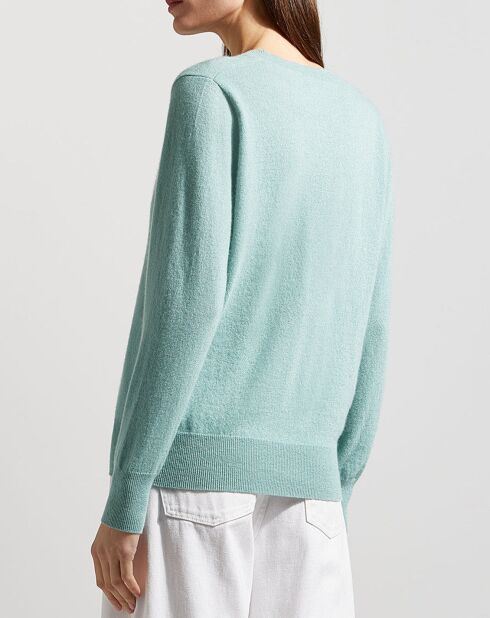 Pull 100% Cachemire Zocon col V vert clair