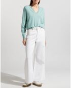 Pull 100% Cachemire Zocon col V vert clair