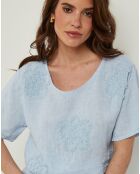 T-Shirt 100% Lin Sandra marine