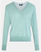 Pull 100% Cachemire Zocon col V vert clair
