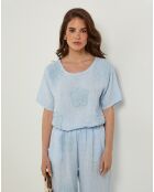 T-Shirt 100% Lin Sandra marine