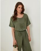 T-Shirt 100% Lin Sandra kaki