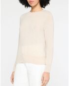 Pull 100% Cachemire Zabri  col rond beige clair