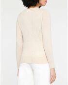 Pull 100% Cachemire Zabri  col rond beige clair