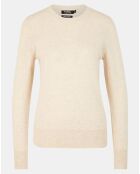 Pull 100% Cachemire Zabri  col rond beige clair