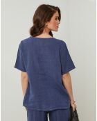 T-Shirt 100% Lin Sandra marine