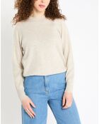 Pull 100% Cachemire Zabri col rond gris clair