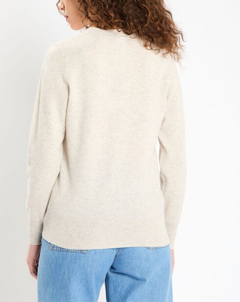Pull 100% Cachemire Zabri col rond gris clair