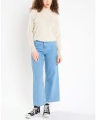 Pull 100% Cachemire Zabri col rond gris clair