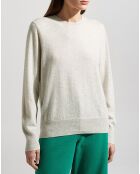 Pull 100% Cachemire Zabri col rond gris clair