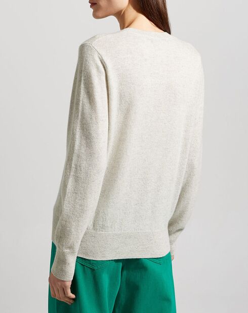 Pull 100% Cachemire Zabri col rond gris clair