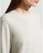 Pull 100% Cachemire Zabri col rond gris clair