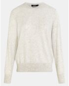 Pull 100% Cachemire Zabri col rond gris clair