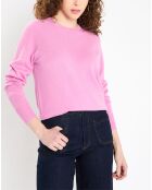 Pull 100% Cachemire Zabri col rond rose