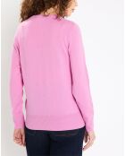 Pull 100% Cachemire Zabri col rond rose