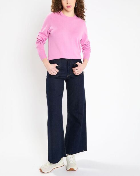 Pull 100% Cachemire Zabri col rond rose