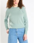 Pull 100% Cachemire Zabri col rond vert clair
