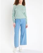 Pull 100% Cachemire Zabri col rond vert clair