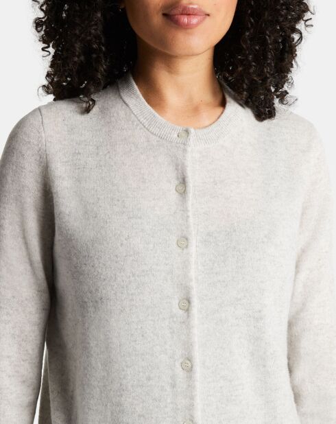 Cardigan 100% Cachemire Zacao gris clair