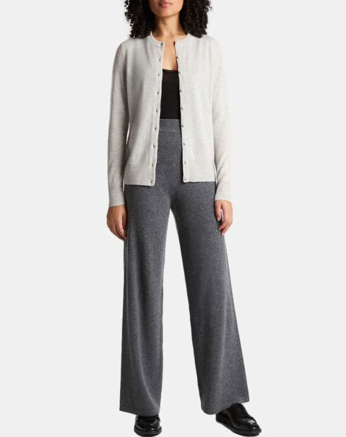 Cardigan 100% Cachemire Zacao gris clair