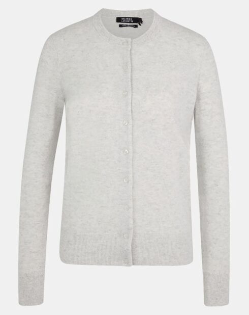 Cardigan 100% Cachemire Zacao gris clair