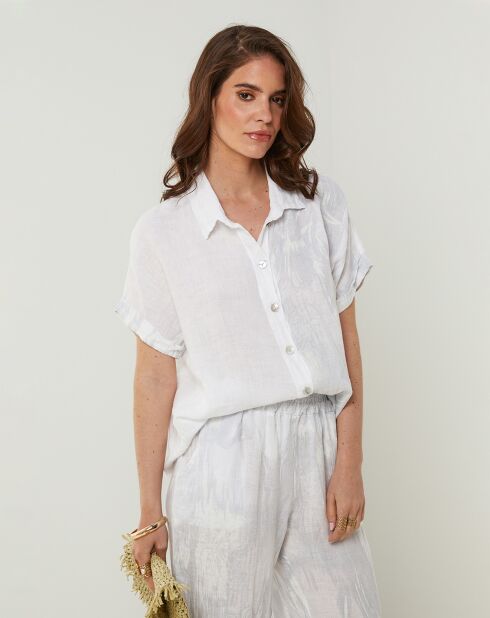 Chemise 100% Lin Adeline blanche