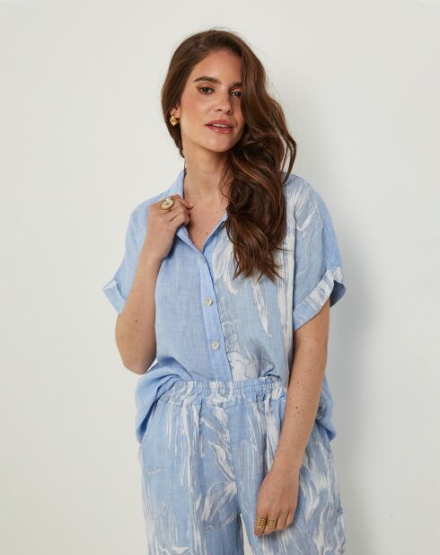 Chemise 100% Lin Adeline ciel