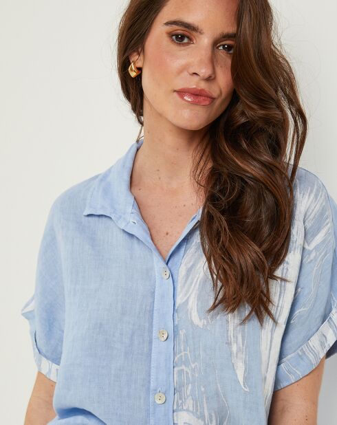 Chemise 100% Lin Adeline ciel