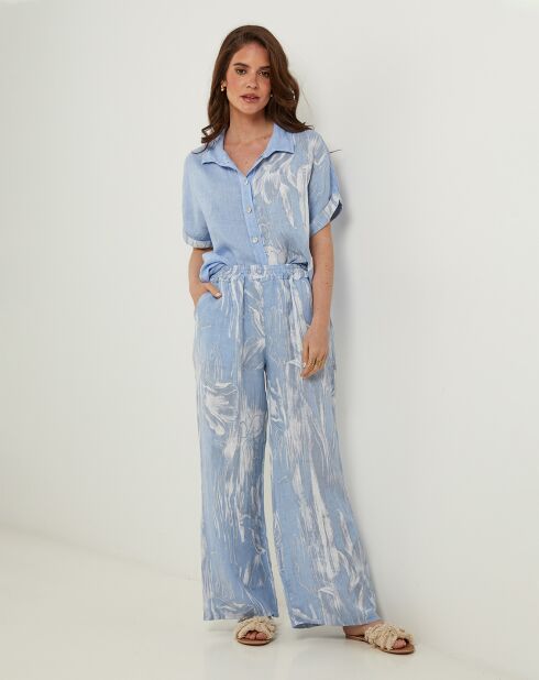 Chemise 100% Lin Adeline ciel