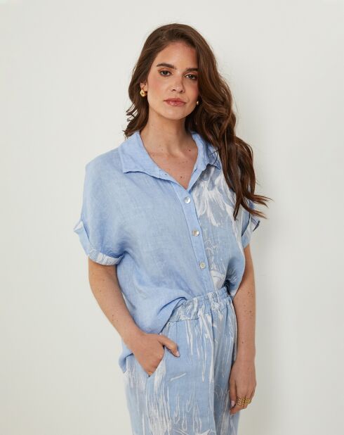 Chemise 100% Lin Adeline ciel