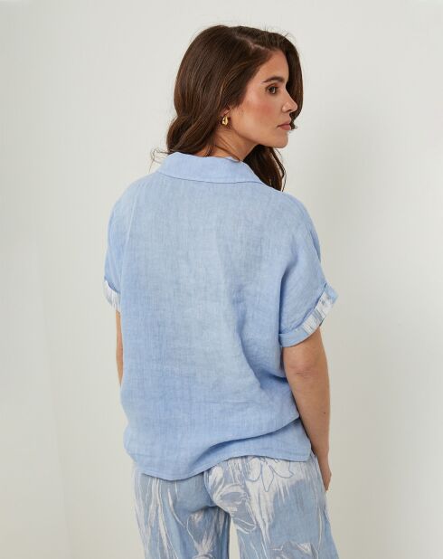 Chemise 100% Lin Adeline ciel