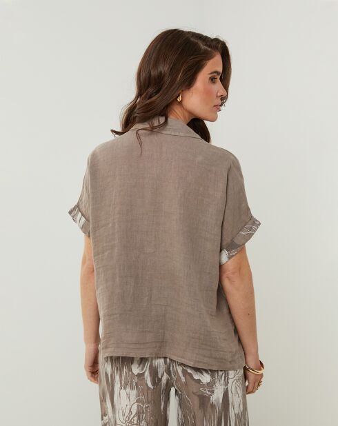 Chemise 100% Lin Adeline taupe