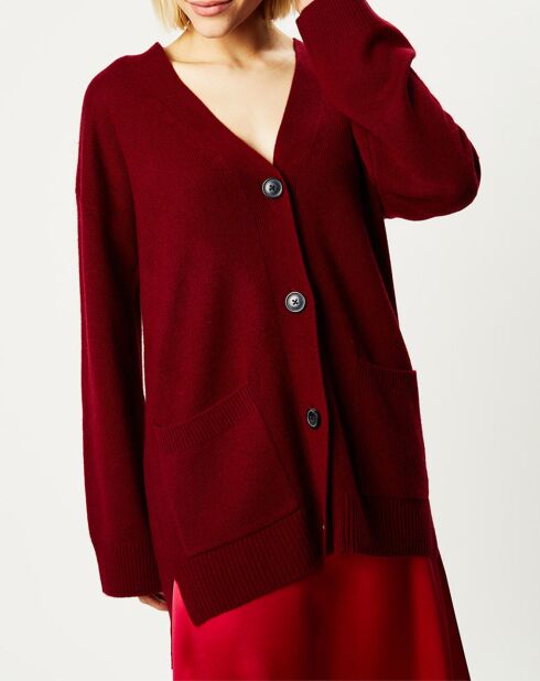 Gilet 100% Cachemire Zira rouge foncé