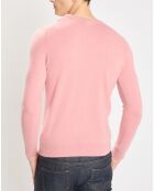 Pull 100% Cachemire Nachve col V rose