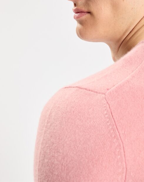 Pull 100% Cachemire Nachve col V rose