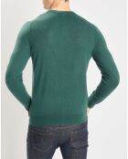 Pull 100% Cachemire Nachve col V vert foncé