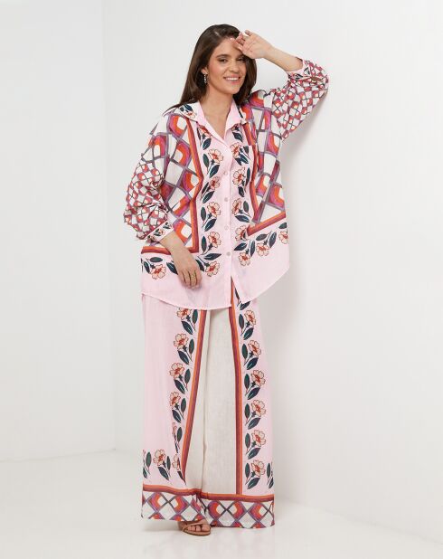 Chemise 100% Lin Daria rose