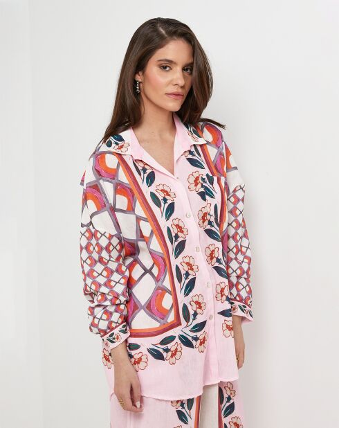 Chemise 100% Lin Daria rose