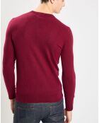 Pull 100% Cachemire Nachron col ras du cou bordeaux