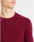 Pull 100% Cachemire Nachron col ras du cou bordeaux