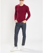 Pull 100% Cachemire Nachron col ras du cou bordeaux
